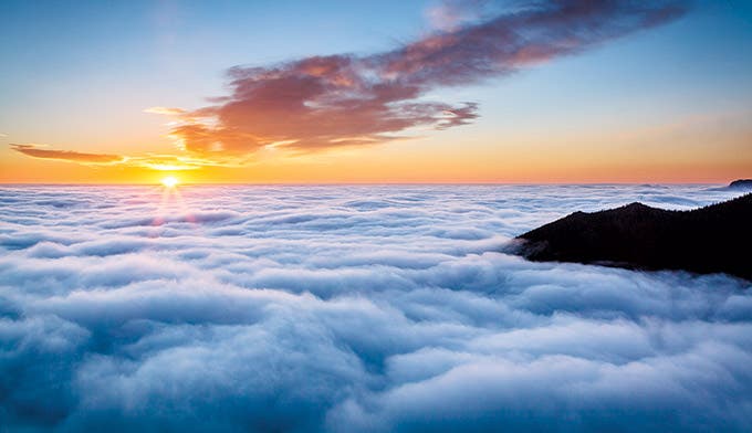 Cloud inversion at Rainbow Curve on Trail Ridge Road in Rocky Mountain National Park
