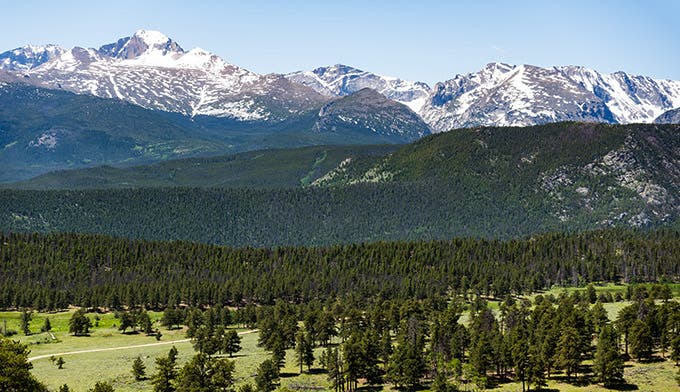 RM-Longs-Peak-Plus_AliPfenninger_680 Longs (left) and other peaks viewed from Hidden Valley on Trail Ridge Road in RMNP