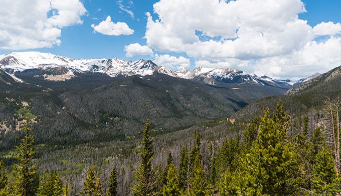 The Never Summer Mountains viewed from Fairview Curve Overlook on Trail Ridge Road.