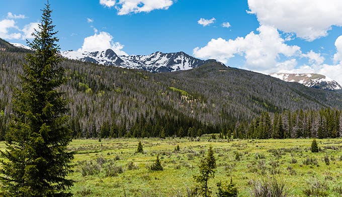 The Never Summer Mountains viewed from the Beaver Ponds in RMNP.