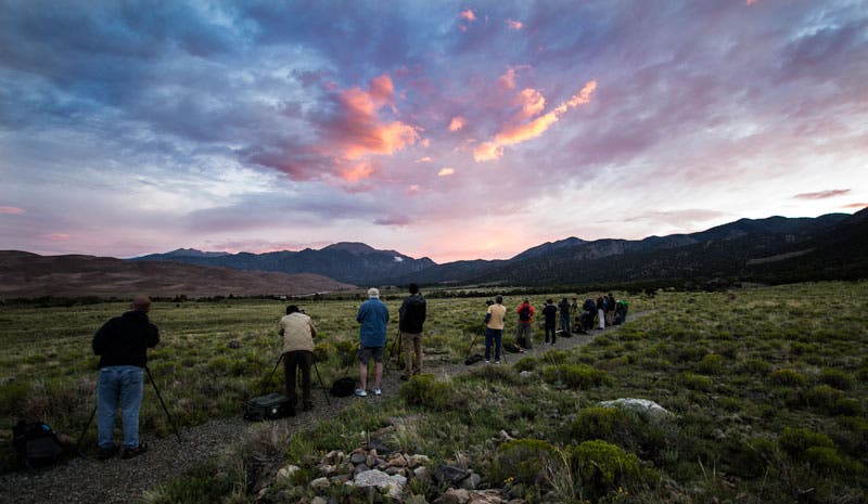 Photographing the sunrise at Great Sand Dunes National Park