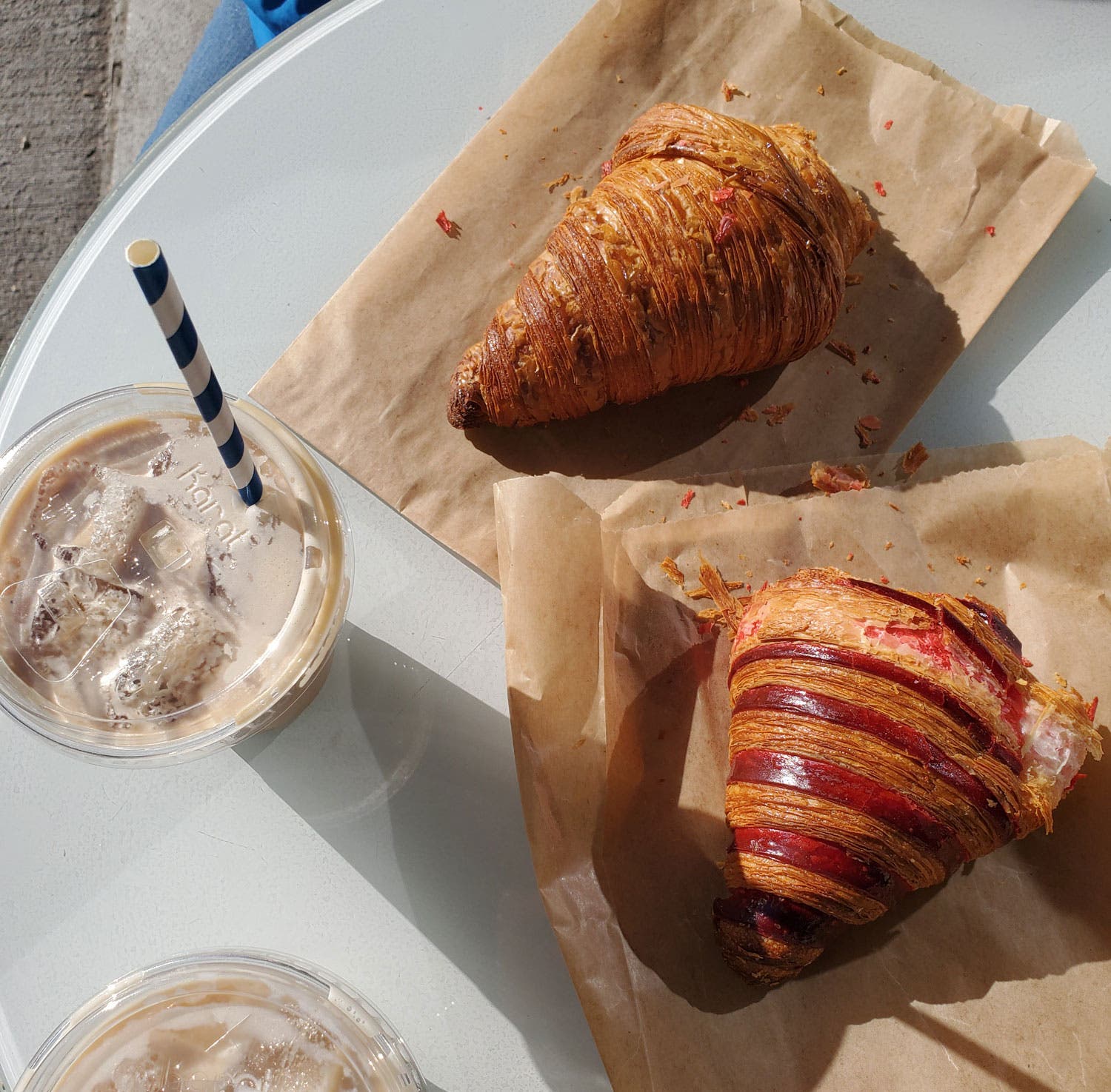 Coffee and croissants at Blue Sparrow in Denver