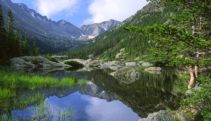 RM-Mills-Lake_iStock_680 Mills Lake in Rocky Mountain National Park