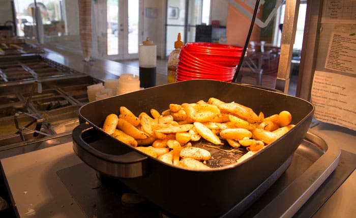 Potatoes art Locavores restaurant that came from owner, Wendi Seger's farm