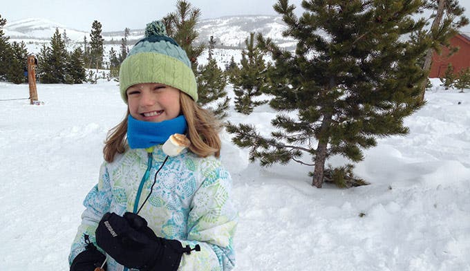 Girl with S'mores at Snow Mountain Ranch