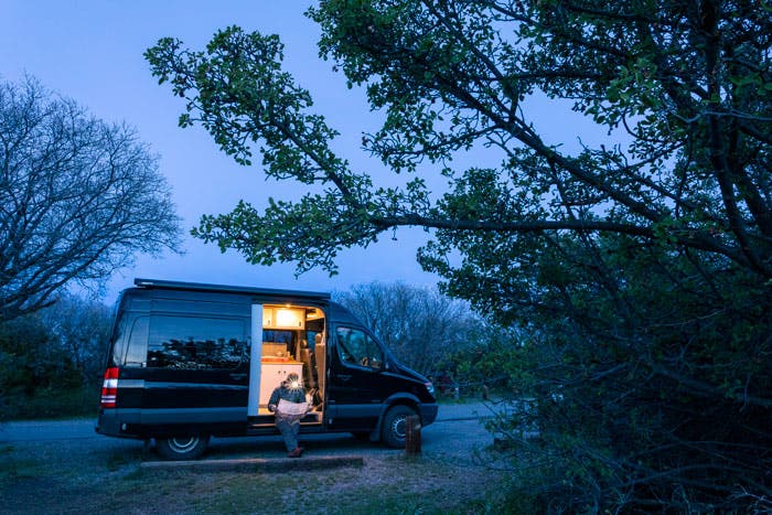 Staying in a campervan at a Black Canyon of the Gunnison National Park campground