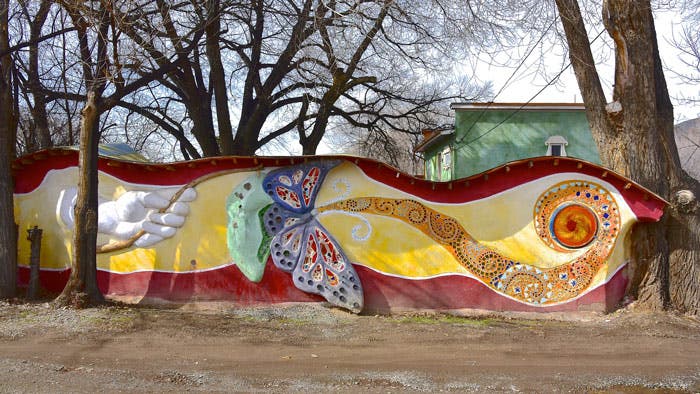 Mural wall at Elsewhere Studios in Paonia, Colorado