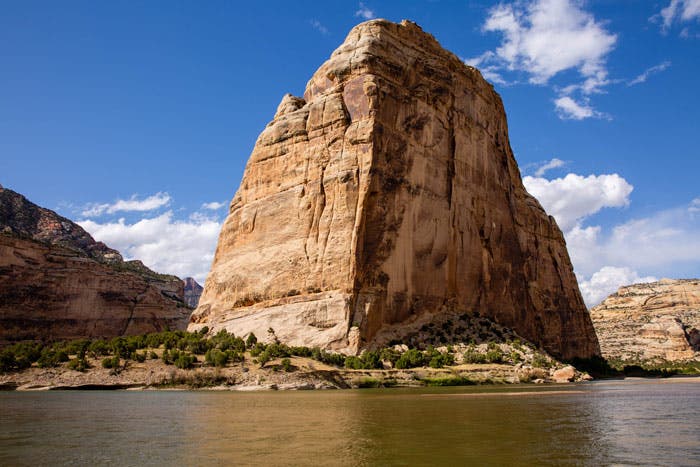 Steamboat Rock in Echo Park in Dinosaur National Monument