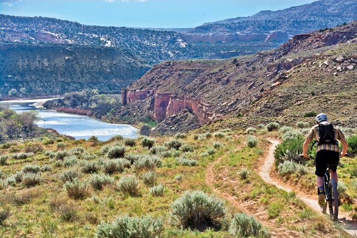 Mountain biking on Steve's Loop near Fruita, Colorado