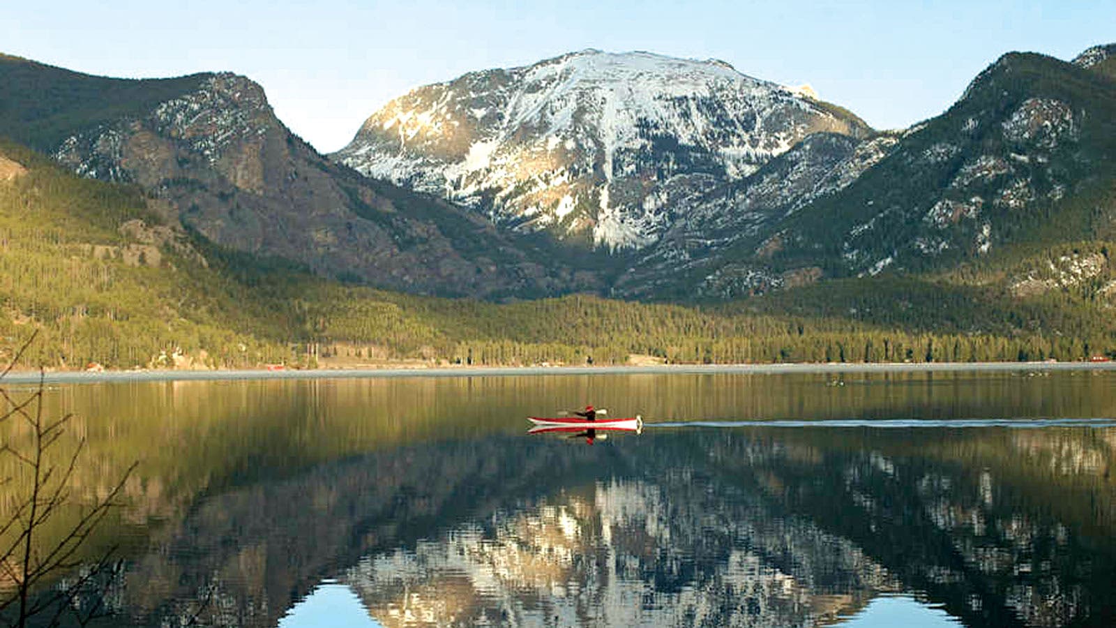 Kayaking on Grand Lake in Grand County Colorado