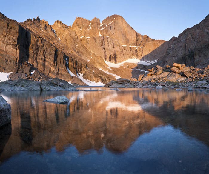 Chasm Lake near Longs Peak in Rocky Mountain National Park