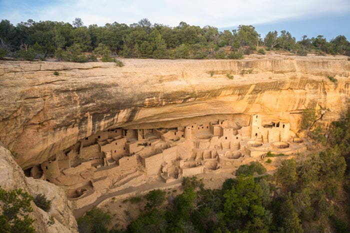 View of Cliff Palace from the rim at Mesa Verde National Park