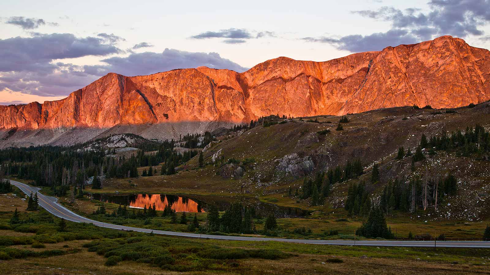 Sunrise on Wyoming's Snowy Range Scenic Byway near Laramie