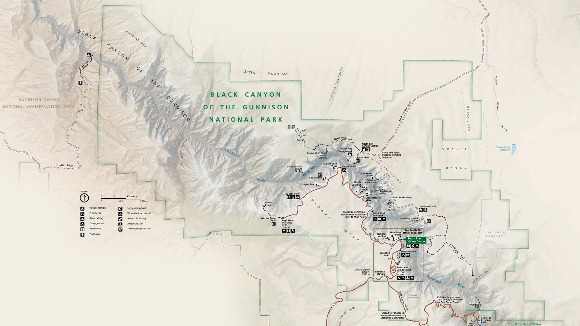 Official Black Canyon of the Gunnison National Park Map PDF