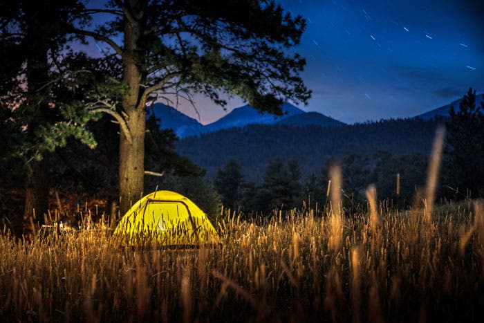Starry night at Moraine Park Campground in Rocky Mountain National Park