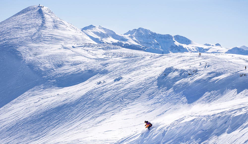 Skiing by Alberta Peak at Wolf Creek Ski Resort in South Fork, Colorado