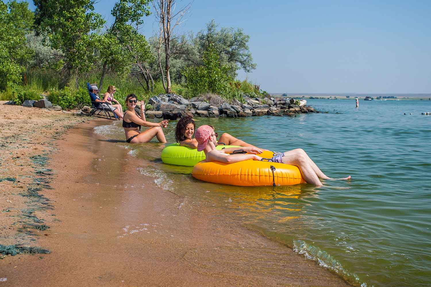Tubing on the shores of Jackson Lake