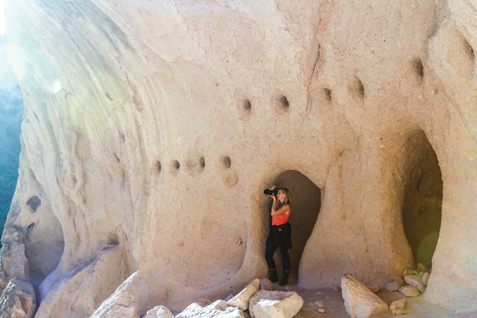 Photographer in Bandelier National Monument