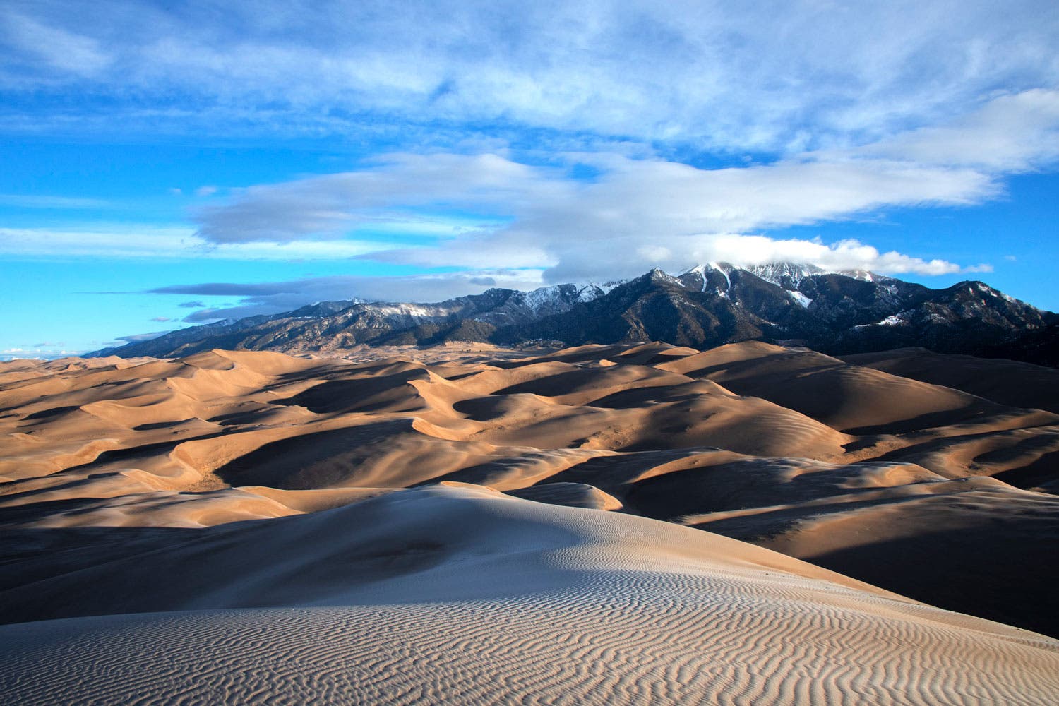Frosty ripples at Great Sand Dunes National Park