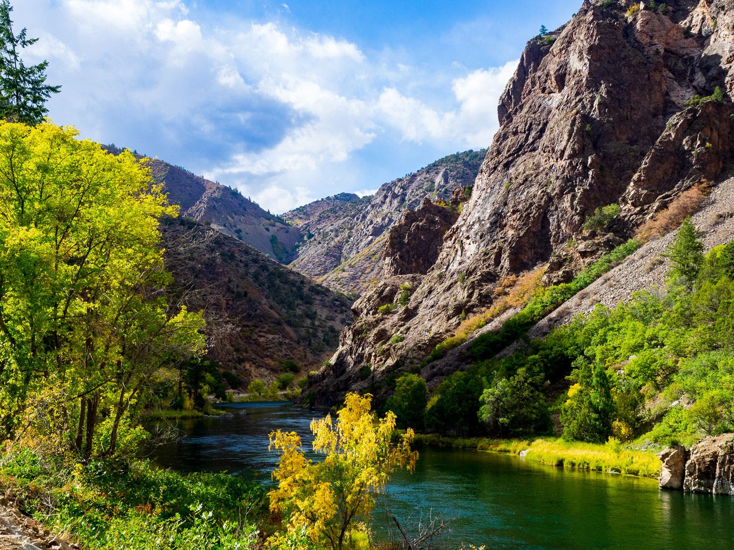 The bottom of East Portal Road at Black Canyon of the Gunnison National Park