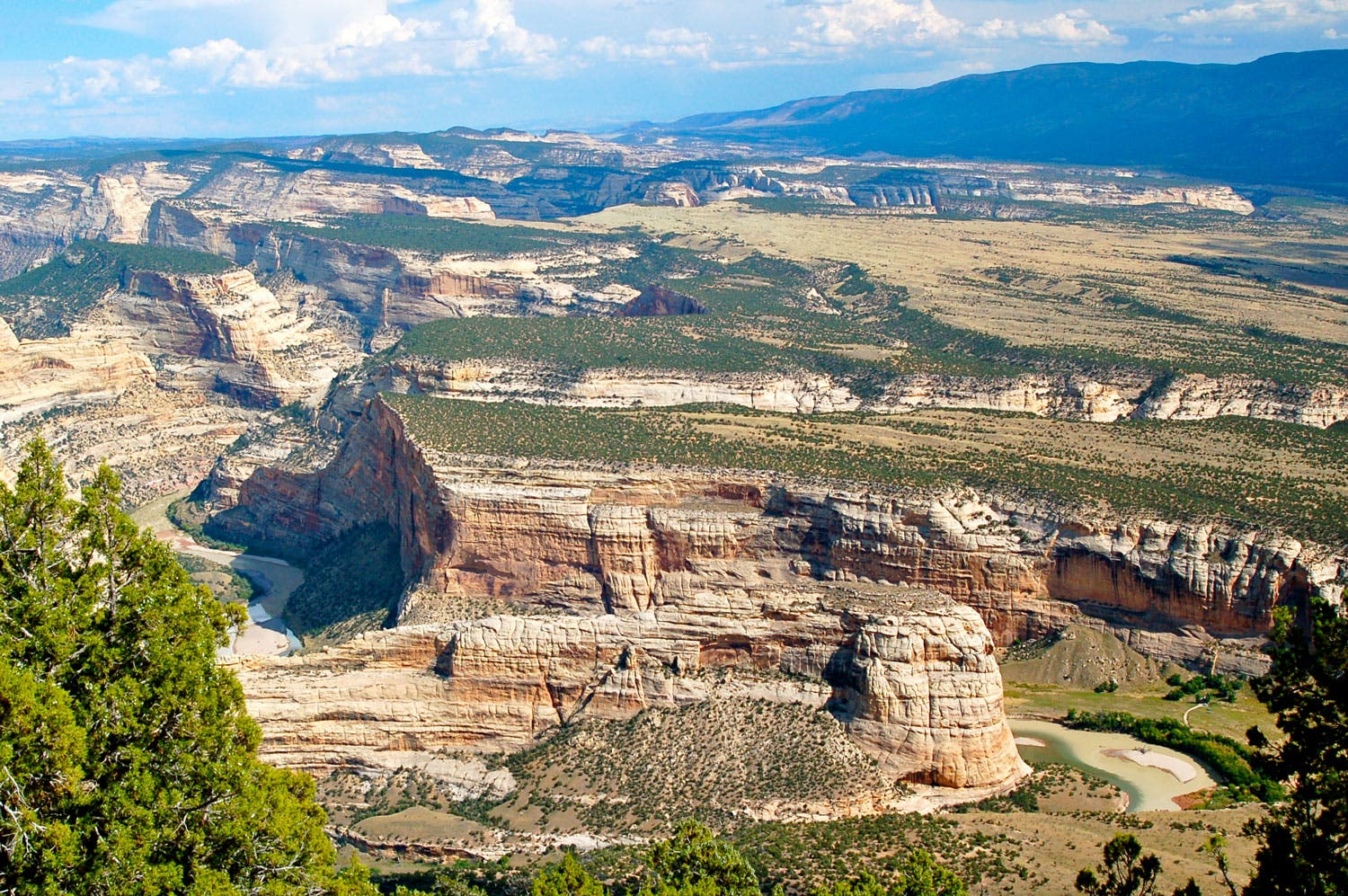 View of Steamboat Rock from a trail off Harpers Corner Road in Dinosaur National Monument