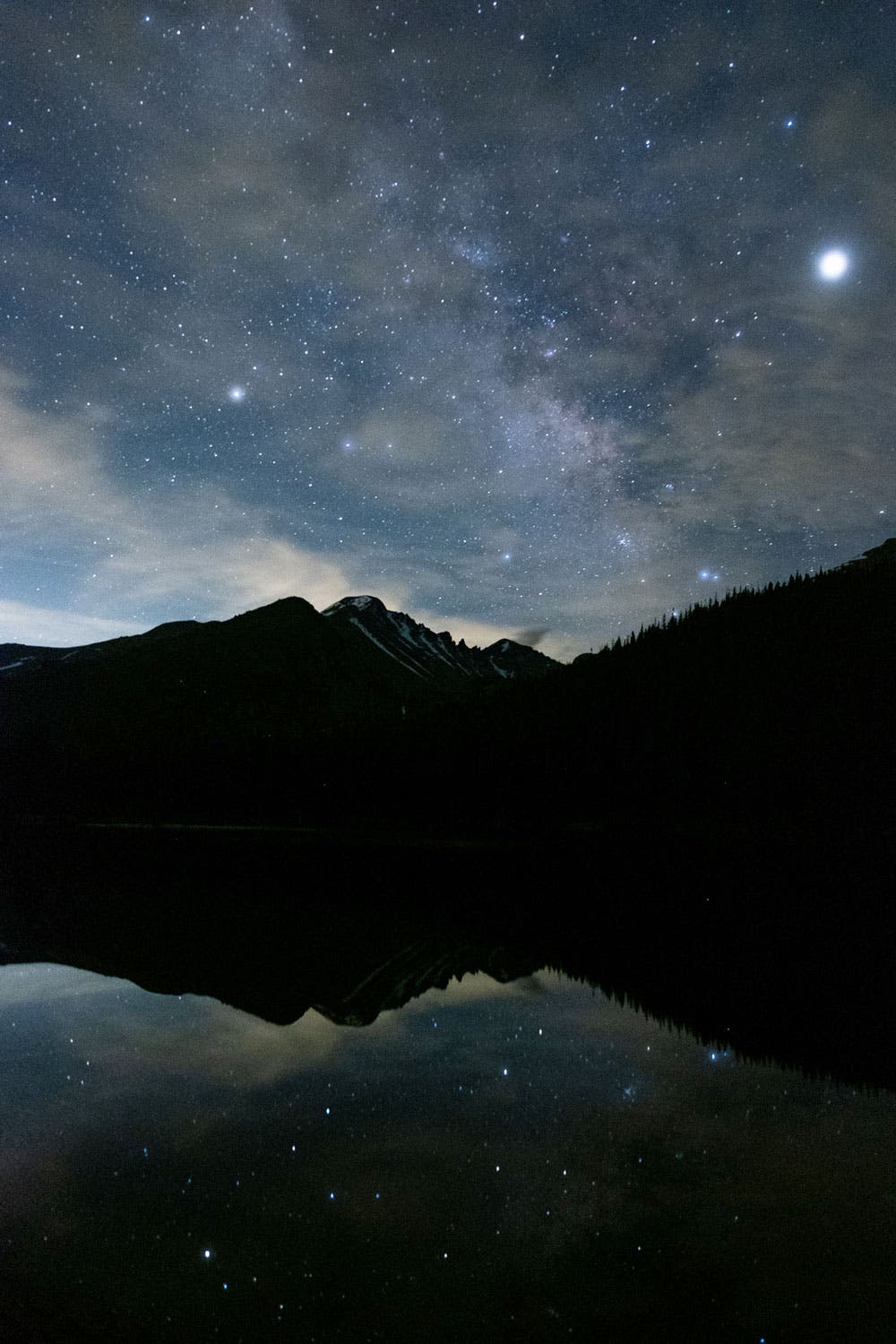 Stars over Bear Lake in Rocky Mountain National Park